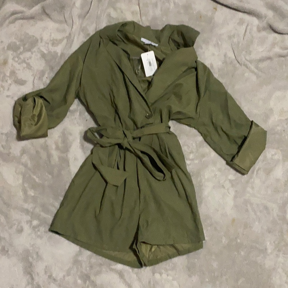Army green romper